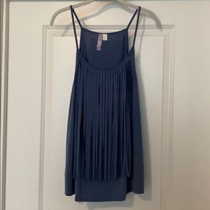 Francesca’s blue fringe tank top
